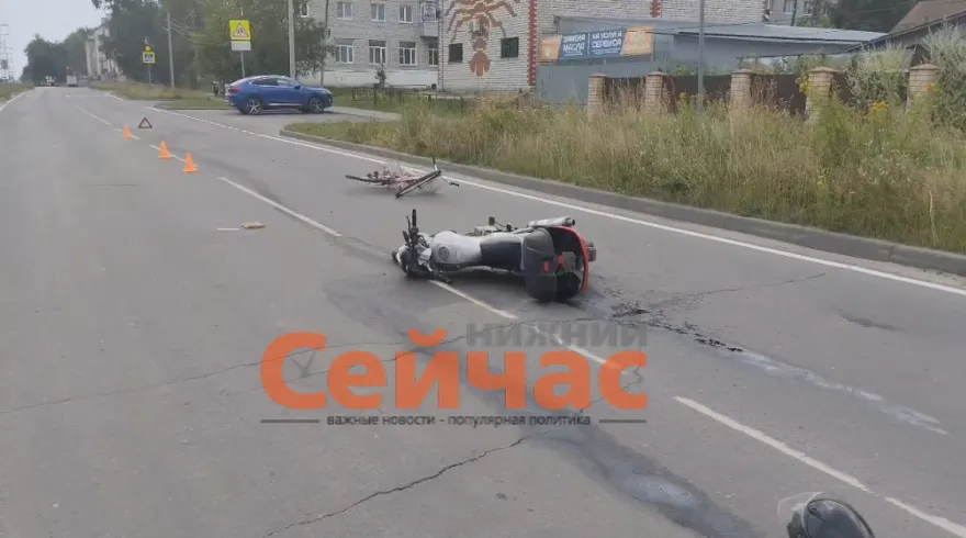 Велосипед и мотоцикл столкнулись в Кулебаках